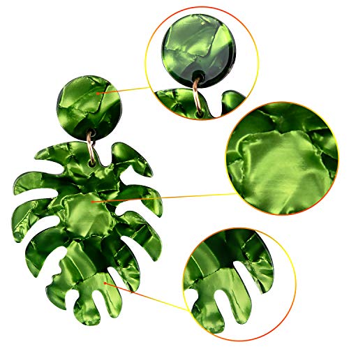 Duufin 28 Pairs Acrylic Earrings Statement Earrings Set Mottled Resin Hoop Earrings Drop Dangle Earring Polygonal Fashion Earrings for Women Girls