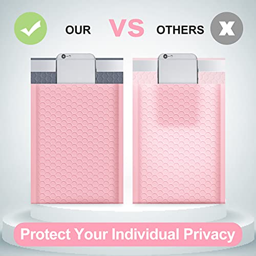 UCGOU 4x8" Light Pink Bubble Mailers Padded Envelopes Shipping Bags 50pcs (Inside Size: 4x7")