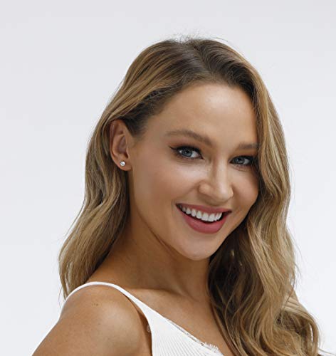 925 Sterling Silver Stud earrings Set | White Gold Plated Hypoallergenic Stud Earrings | Cubic Zirconia Stud Earrings for Women Girls (3mm?4mm?5mm?6mm)