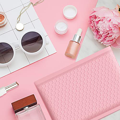 UCGOU 4x8" Light Pink Bubble Mailers Padded Envelopes Shipping Bags 50pcs (Inside Size: 4x7")