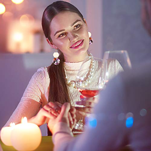 Duufin 28 Pairs Acrylic Earrings Statement Earrings Set Mottled Resin Hoop Earrings Drop Dangle Earring Polygonal Fashion Earrings for Women Girls