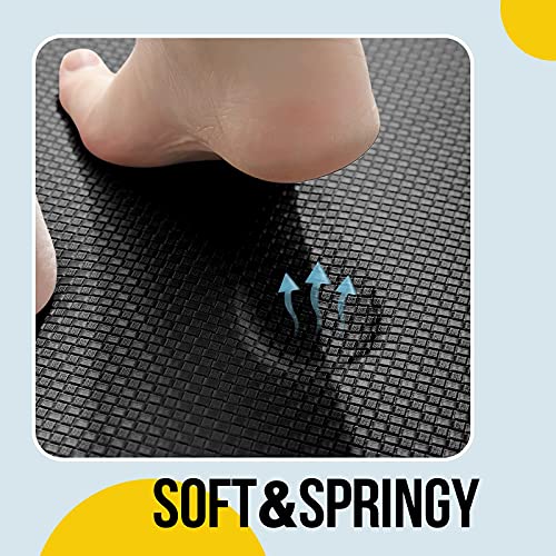 Kitsure Kitchen Rugs, [2 PCS] Cushioned Anti-Fatigue Kitchen Mat, Waterproof & Non-Slipping Kitchen Mat for Floor, Durable Kitchen Rugs and Mats for Kitchen & Laundry, Resilient Kitchen Mats, Black