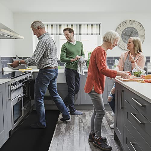 Kitsure Kitchen Rugs, [2 PCS] Cushioned Anti-Fatigue Kitchen Mat, Waterproof & Non-Slipping Kitchen Mat for Floor, Durable Kitchen Rugs and Mats for Kitchen & Laundry, Resilient Kitchen Mats, Black