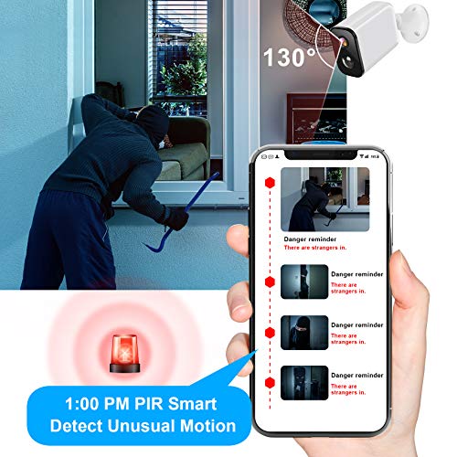 Security Camera Outdoor, Wireless Rechargeable Battery Powered 1080P WiFi Home Surveillance Camera with Waterproof, Night Vision, Motion Detection, 2-Way Audio and SD Storage