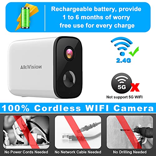 Security Camera Outdoor, Wireless Rechargeable Battery Powered 1080P WiFi Home Surveillance Camera with Waterproof, Night Vision, Motion Detection, 2-Way Audio and SD Storage