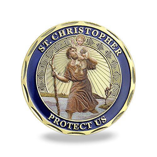 Patron Saint of Travelers Prayer Commemorative Coin St Christopher Challenge Coin for Travelers