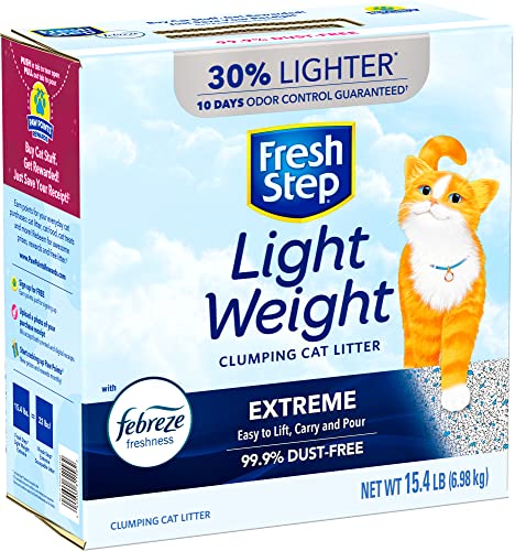Fresh Step Lightweight Extreme Cat Litter, Scented with Febreze, 15.4 Lb