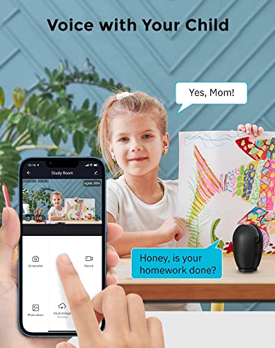 LaView PT Dog Camera Indoor,Camera for Home Security with Motion Detection,1080p WiFi Security Camera for Baby/Pet/Nanny,Night Vision,Compatible with Alexa,US Cloud Service,iOS & Android & Web Access