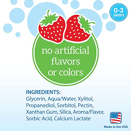 Dr. Brown's Infant-to-Toddler Training Toothbrush Set with Strawberry Fluoride-Free Toothpaste 1.4 oz, Soft for Baby's First Teeth, Giraffe, BPA Free, 0-3 Years