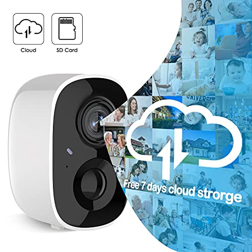 HAWKRAY Wireless Outdoor Security Camera with Spotlight, 1080P Battery Powered WiFi Surveillance Cameras for Home Security System, Night Vision, Motion Detection, 2-Way-Talk, IP65 Weatherproof