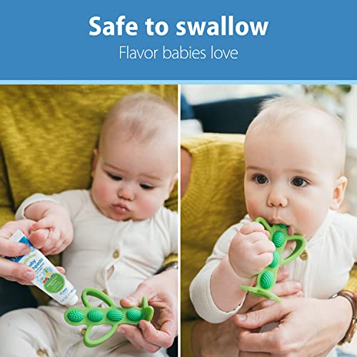 Dr. Brown's Infant-to-Toddler Training Toothbrush Set with Strawberry Fluoride-Free Toothpaste 1.4 oz, Soft for Baby's First Teeth, Giraffe, BPA Free, 0-3 Years