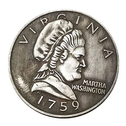 MarshLing 1759 Antique US Liberty Half-Dollar Coin - Great Martha Washingion Commemorative Coins - USA Uncirculated Morgan Dollars-Discover History of Coins Perfect Quality