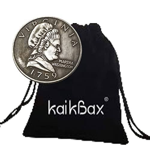 MarshLing 1759 Antique US Liberty Half-Dollar Coin - Great Martha Washingion Commemorative Coins - USA Uncirculated Morgan Dollars-Discover History of Coins Perfect Quality