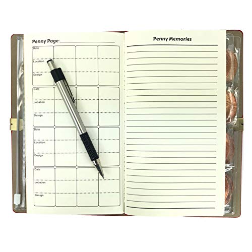 The Penny Journal by Pennybandz Holds 146 Coins The Ultimate Souvenir Penny Collecting Book for Your Coin Collection Holds 128 Pressed Pennies and 18 Pressed Quarters or Nickels