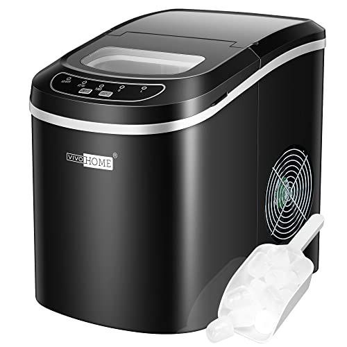 VIVOHOME Electric Portable Compact Countertop Automatic Ice Cube Maker Machine 26lbs/day Black ETL Listed