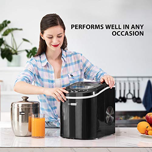 VIVOHOME Electric Portable Compact Countertop Automatic Ice Cube Maker Machine 26lbs/day Black ETL Listed