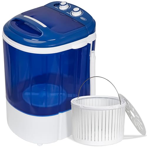 ZENY Portable Mini Laundry Washing Machine Small Semi-Automatic Compact Washer for Apartment,RV,Traveling,Single Translucent Tub