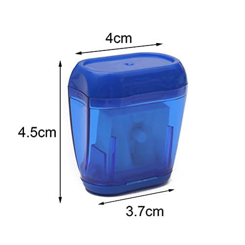 SUMAJU 4 pcs Pencil Sharpener, Dual Holes Sharpener with Lid for Kids Colored Plastic Manual Pencil Sharpeners for Office Home Supply
