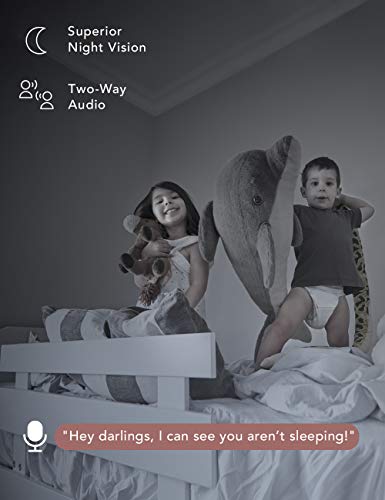 Nooie Baby Monitor, WiFi Pet Camera Indoor, 360-degree Wireless IP Nanny Camera, 1080P Home Security Camera, Motion Tracking, IR Night Vision, Works with Alexa, Two-Way Audio, Motion & Sound Detection
