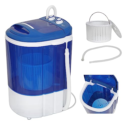 ZENY Portable Mini Laundry Washing Machine Small Semi-Automatic Compact Washer for Apartment,RV,Traveling,Single Translucent Tub