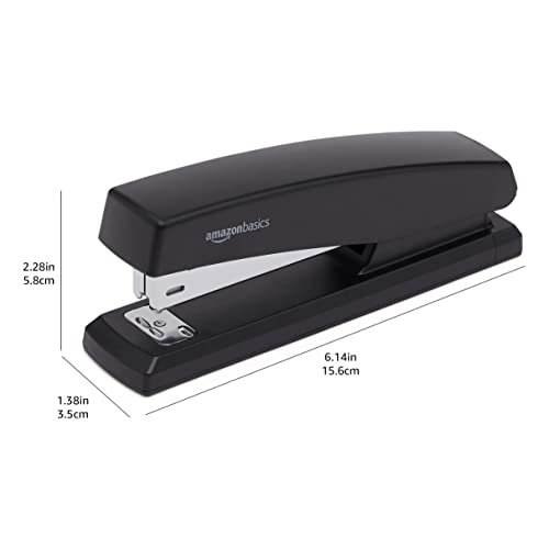 AmazonBasics 10-Sheet Capacity, Non-Slip, Office Stapler with 1000 Staples, Black