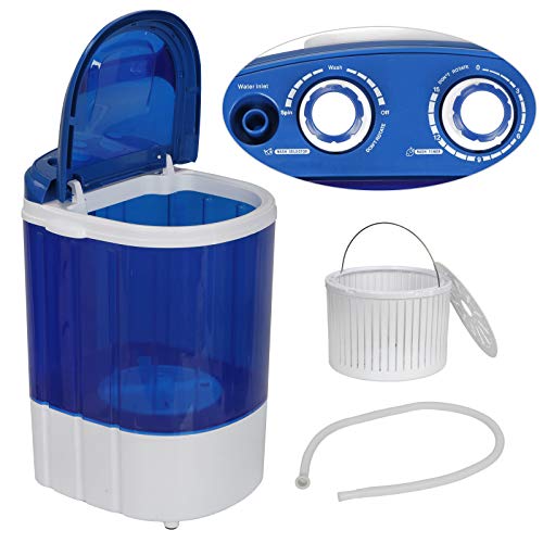 ZENY Portable Mini Laundry Washing Machine Small Semi-Automatic Compact Washer for Apartment,RV,Traveling,Single Translucent Tub