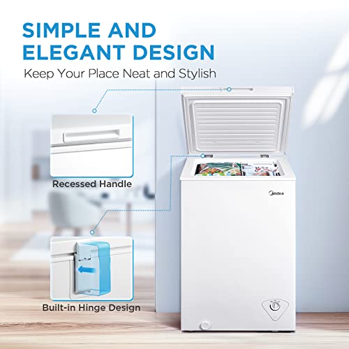 Midea MRC04M3AWW Single Door Chest Freezer, 3.5 Cubic Feet, White
