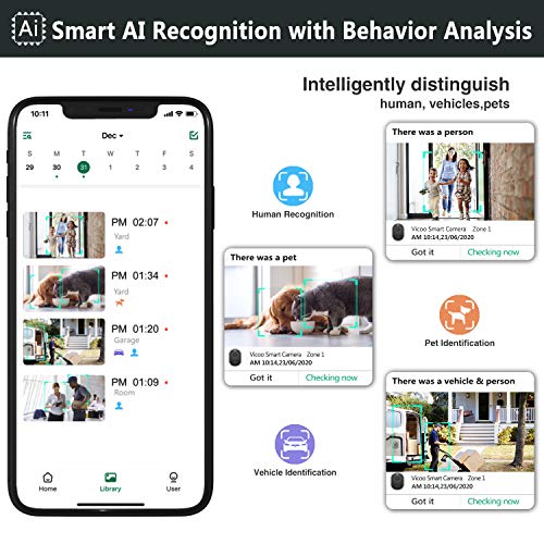 Wireless Outdoor WiFi Security Camera with AI Detection,Home Security Camera,1080P Battery Powered Cameras with Spot Light,Siren Alarm,2-Way Audio,Night Vision,Weatherproof,Micro SD/Cloud Storage