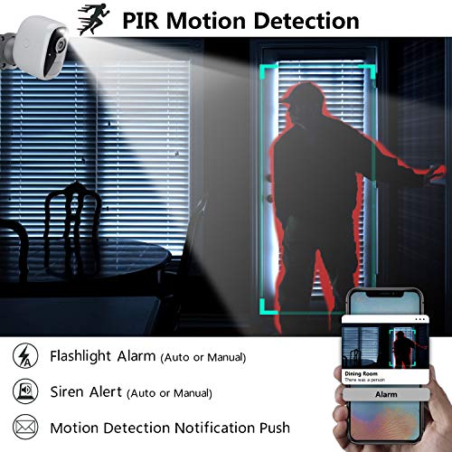 Wireless Outdoor WiFi Security Camera with AI Detection,Home Security Camera,1080P Battery Powered Cameras with Spot Light,Siren Alarm,2-Way Audio,Night Vision,Weatherproof,Micro SD/Cloud Storage