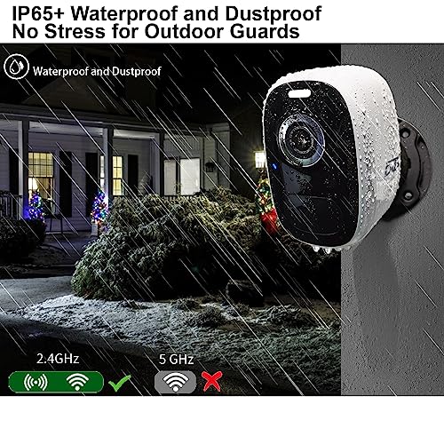Wireless Outdoor WiFi Security Camera with AI Detection,Home Security Camera,1080P Battery Powered Cameras with Spot Light,Siren Alarm,2-Way Audio,Night Vision,Weatherproof,Micro SD/Cloud Storage