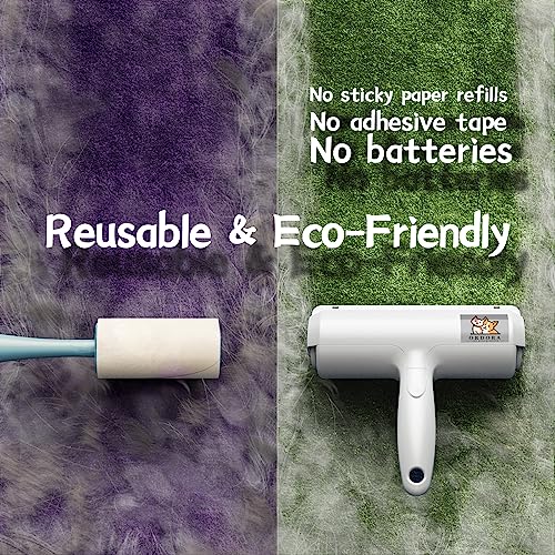 ORDORA Pet Hair Remover for Furniture/Bed, Reusable Dog Hair Remover Roller for Dog & Cat, Self-Cleaning, No Adhesive or Sticky Tape Needed, Perfect Fur Remover for Couch, Car, Carpet