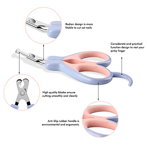 Pet Nail Clippers Trimmers PNC863 for Cats, Dogs, Puppies, Kittens, Hamsters, Rabbits and Small Animals, 25 Degree Curved Radian Design Claw Trimmer