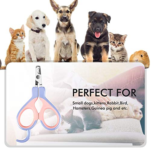 Pet Nail Clippers Trimmers PNC863 for Cats, Dogs, Puppies, Kittens, Hamsters, Rabbits and Small Animals, 25 Degree Curved Radian Design Claw Trimmer