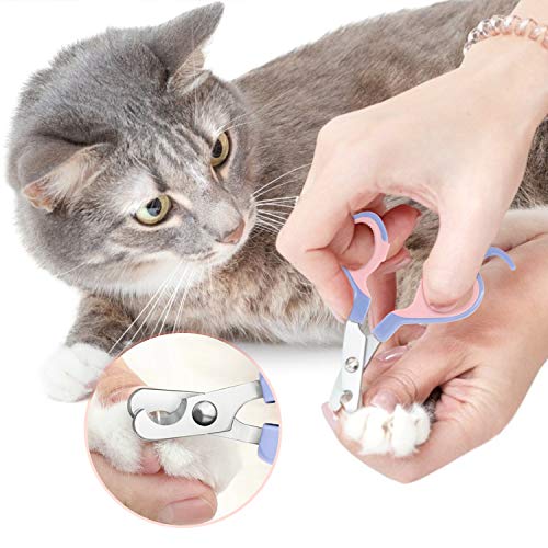 Pet Nail Clippers Trimmers PNC863 for Cats, Dogs, Puppies, Kittens, Hamsters, Rabbits and Small Animals, 25 Degree Curved Radian Design Claw Trimmer