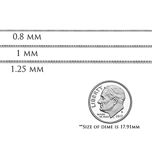 Honolulu Jewelry Company Sterling Silver 1mm Box Chain (14 Inches) - Child Size
