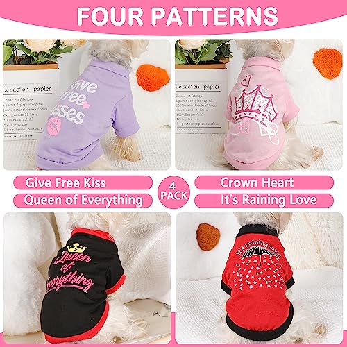 Yikeyo Set of 4 Dog Shirt for Small Dog Girl Puppy Clothes for Chihuahua Yorkies Bulldog Summer Pet Outfits Female Outfits Tshirt Apparel (4PC, X-Small)