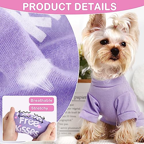 Yikeyo Set of 4 Dog Shirt for Small Dog Girl Puppy Clothes for Chihuahua Yorkies Bulldog Summer Pet Outfits Female Outfits Tshirt Apparel (4PC, X-Small)