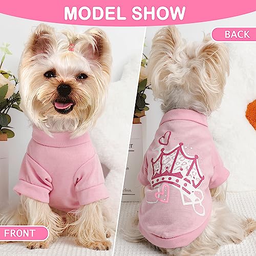 Yikeyo Set of 4 Dog Shirt for Small Dog Girl Puppy Clothes for Chihuahua Yorkies Bulldog Summer Pet Outfits Female Outfits Tshirt Apparel (4PC, X-Small)