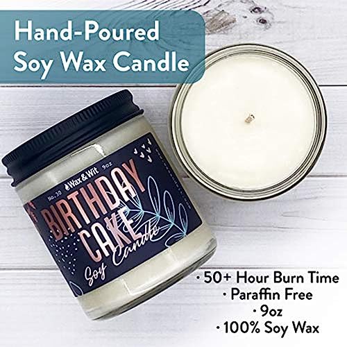 Birthday Gifts for Women by Wax & Wit | Relaxing Gift Basket for Women Wife Sister Girlfriend, Spa Set Birthday Box includes 7 Piece Set, Happy Birthday