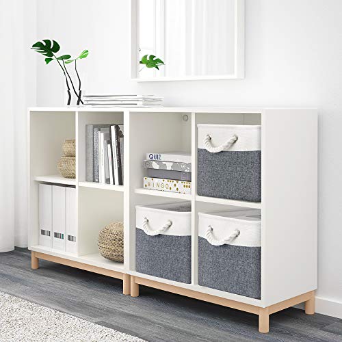 WISELIFE Storage Basket Bins [3-Pack] - Large Collapsible Storage Cubes Organizer for Shelf Closet Bedroom, Perfect Storage Box with Handlesï¼Grey Patchwork, 15" x 11" x 9.5"ï¼