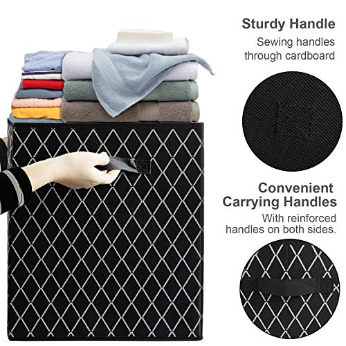 Kids Toy Box Chest Storage with Flip-Top Lid - Collapsible Sturdy Toys Boxes Organizer Bins with Handles for Nursery,Playroom,Closet Home Organization(Black)