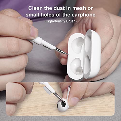 Cleaner Kit for Airpod,Supfine Airpods Pro Cleaning Pen,Multi-Function Cleaner Kit Soft Brush for Phone Charging Port,Earbuds,Earpods,Earphone,Headphone, iPod,Case,iPhone,ipad,Laptop(White)