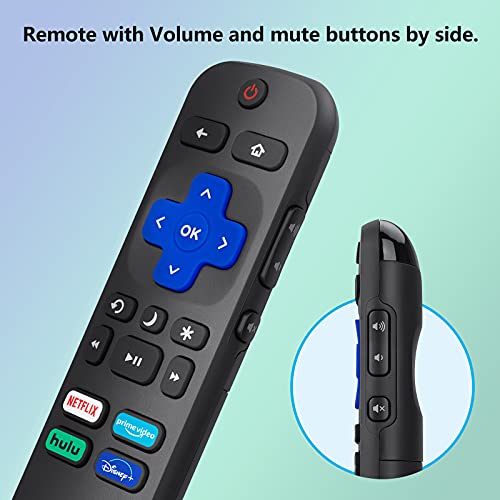 LOUTOC Universal TV Remote for All Roku TV,Replacement for TCL Roku/for Hisense Roku/for Sharp Roku TV,TV Remote with Netflix Disney+/Hulu/Prime Video ButtonsãNot for Roku Stick and Boxã