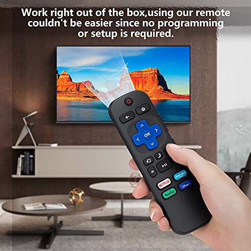 LOUTOC Universal TV Remote for All Roku TV,Replacement for TCL Roku/for Hisense Roku/for Sharp Roku TV,TV Remote with Netflix Disney+/Hulu/Prime Video ButtonsãNot for Roku Stick and Boxã
