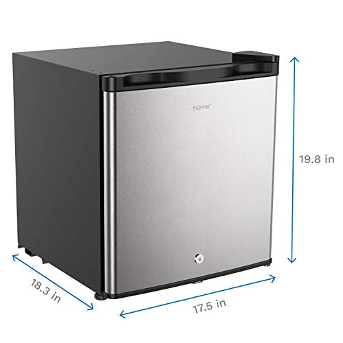 hOmelabs Upright Freezer - 1.1 Cubic Feet Compact Reversible Single Door Vertical Freezer with Child Door Lock - Table Top Mini Freezing Machine with Removable Shelves for Office Dorm or Apartment