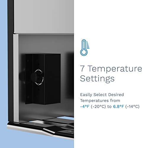 hOmelabs Upright Freezer - 1.1 Cubic Feet Compact Reversible Single Door Vertical Freezer with Child Door Lock - Table Top Mini Freezing Machine with Removable Shelves for Office Dorm or Apartment