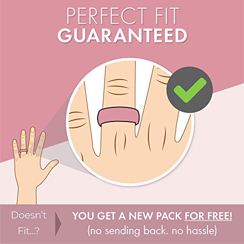 ThunderFit Silicone Wedding Band for Women - 5.5mm Wide - 2mm Thick (Black - Size 10.5-11 (20.6mm))