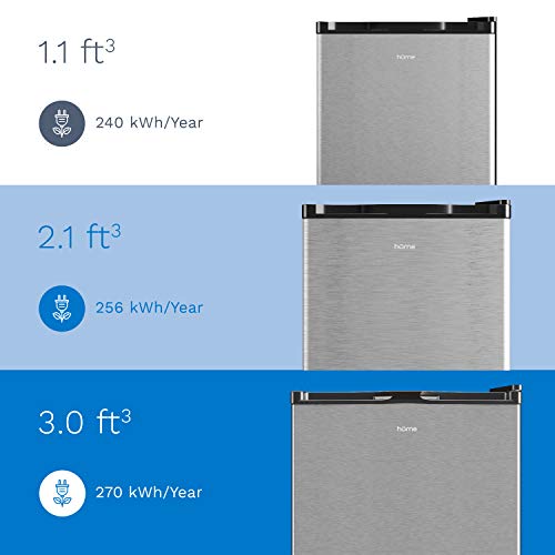 hOmelabs Upright Freezer - 1.1 Cubic Feet Compact Reversible Single Door Vertical Freezer with Child Door Lock - Table Top Mini Freezing Machine with Removable Shelves for Office Dorm or Apartment
