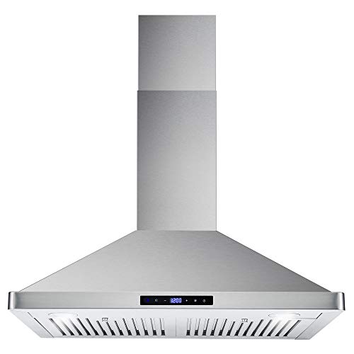 Cosmo 63175S 30 in. Wall Mount Range Hood with Ductless Convertible Duct, Ceiling Chimney-Style Stove Vent, LEDs Light, Permanent Filter, 3 Speed Fan in Stainless Steel