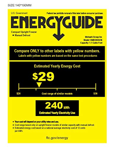 hOmelabs Upright Freezer - 1.1 Cubic Feet Compact Reversible Single Door Vertical Freezer with Child Door Lock - Table Top Mini Freezing Machine with Removable Shelves for Office Dorm or Apartment